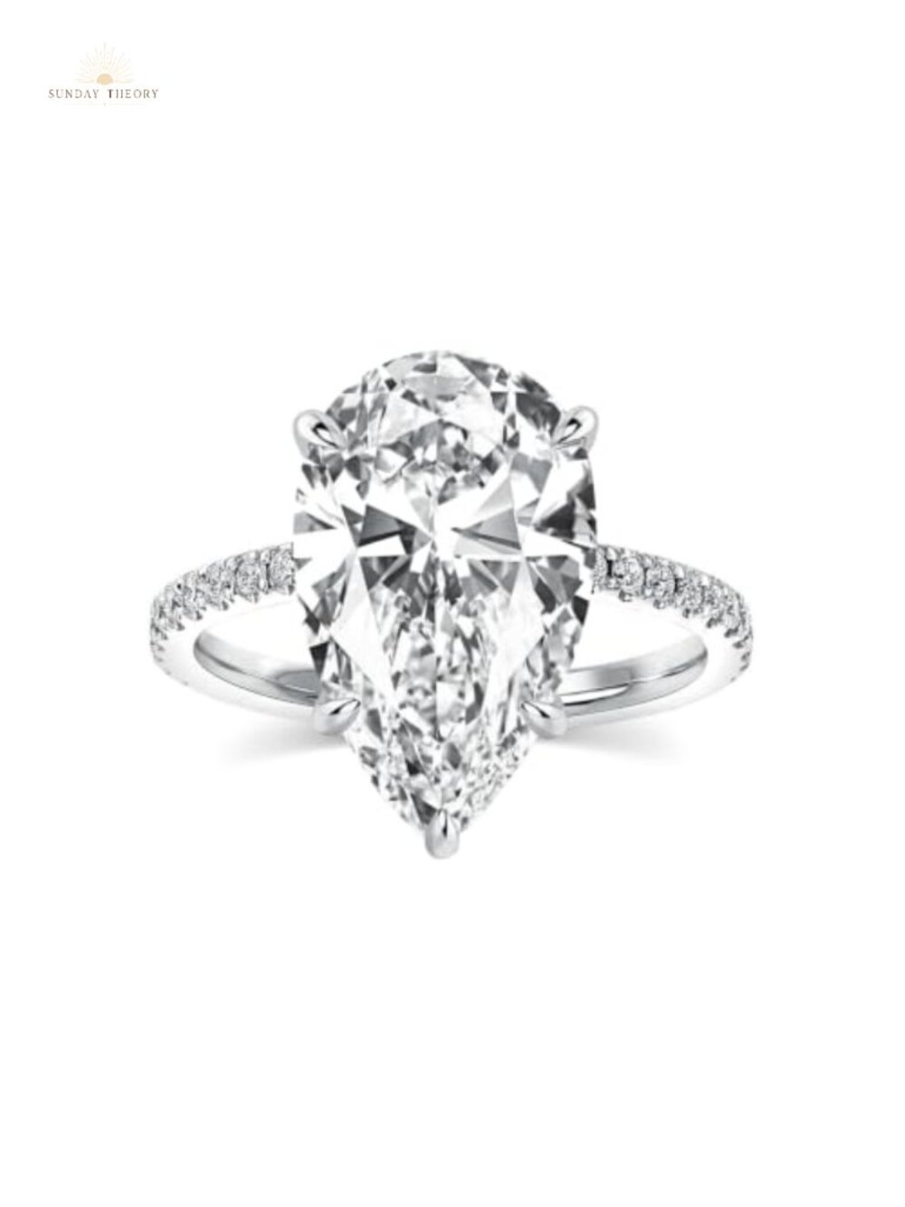 S925 Silver Pear Shaped CZ Promise Ring